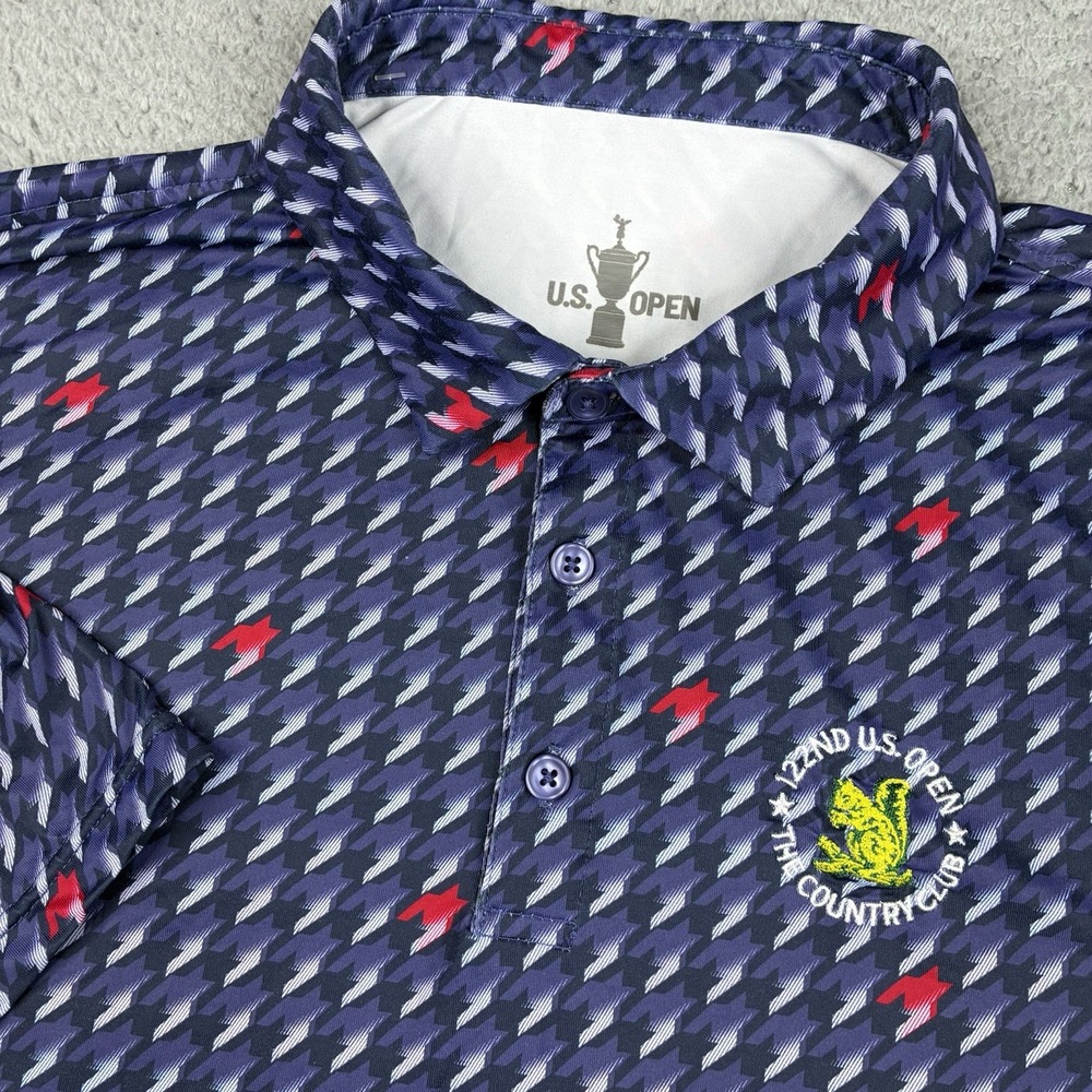 U.S. Open 122nd The Country Club Golf Polo Shirt Men's XL Houndstooth Geometic